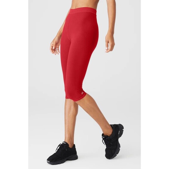 ALO Yoga Pants - Alo Yoga Alosoft High-Waist Capri Leggings Classic Red Iconic 90's Size XS